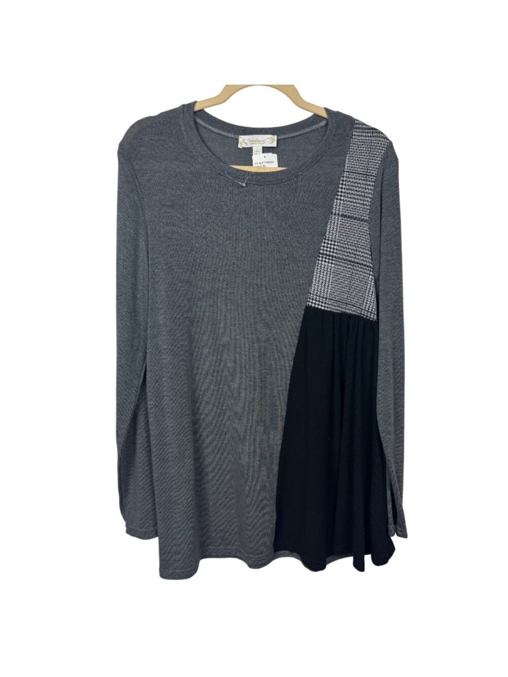 ✨3/$30 NWT $71 Weekend Suzanne Betro S Gray Black Houndstooth Tunic Top